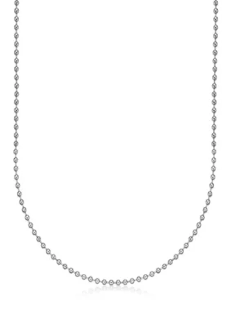 Stainless Steel 1MM Replacement Ball Chain Necklace with Lobster Closure, 22" Length