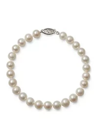 6-7 mm A Quality Cultured Freshwater Pearl 7.5 inch Bracelet in 14k White Gold