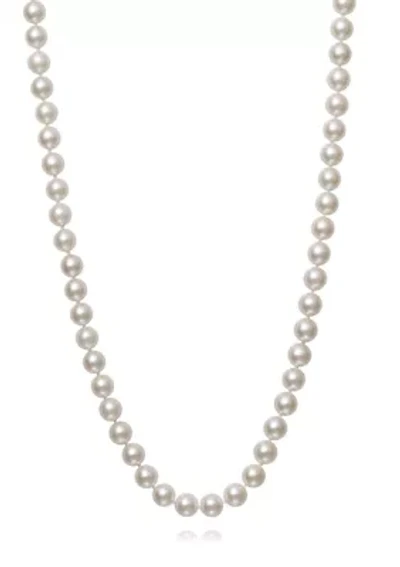 6 Millimeter A Quality Cultured Freshwater Pearl Inch Strand Necklace in 14K Yellow Gold