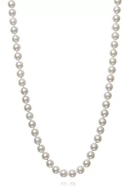 6 Millimeter A Quality Cultured Freshwater Pearl Inch Strand Necklace in 14K Yellow Gold