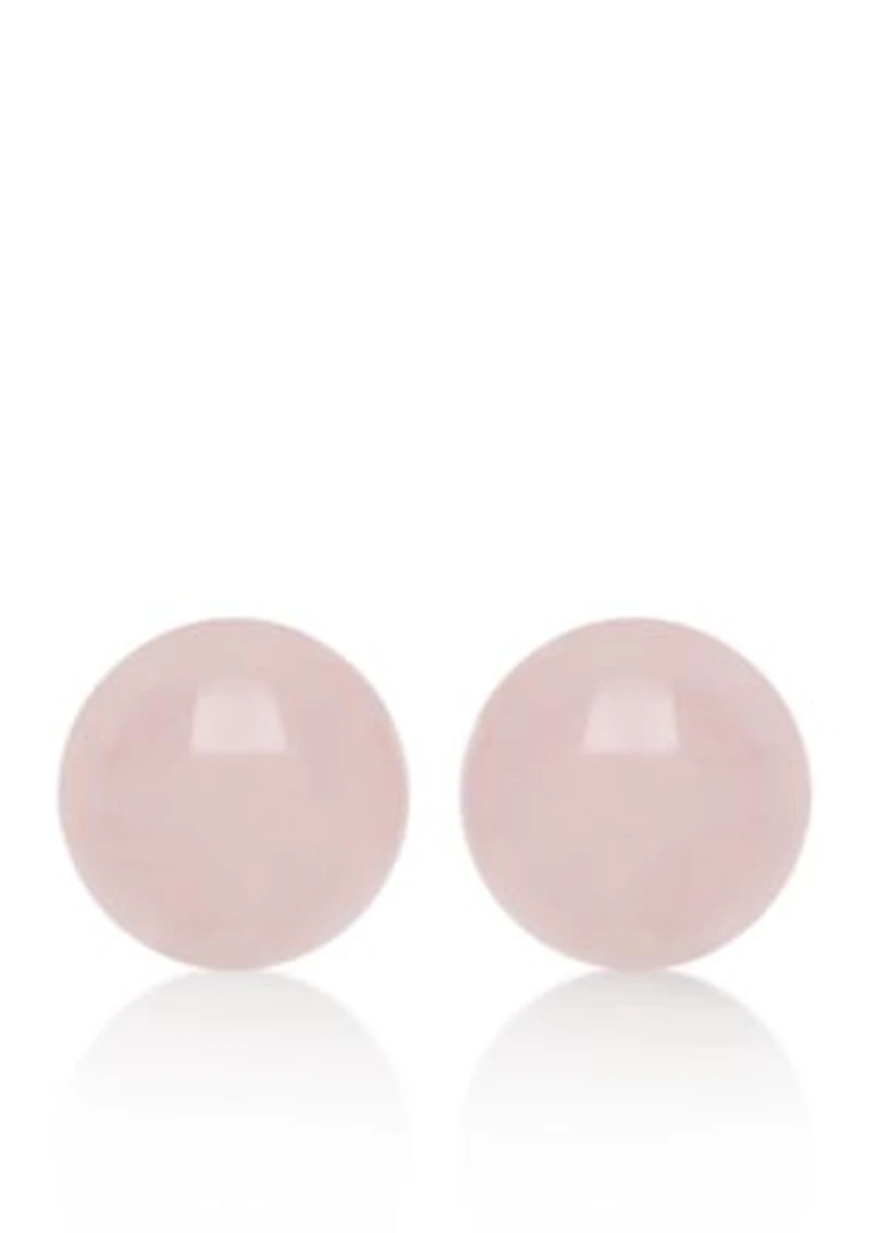 Sterling Silver Rose Quartz Stud Earrings