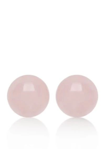 Sterling Silver Rose Quartz Stud Earrings