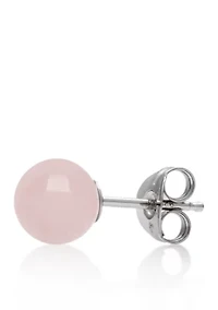Sterling Silver Rose Quartz Stud Earrings