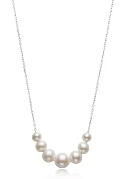 Sterling Silver Graduated Freshwater Pearl Necklace 4–7mm