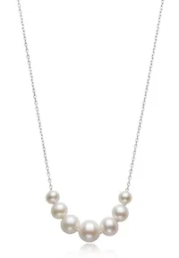 Sterling Silver Graduated Freshwater Pearl Necklace 4–7mm