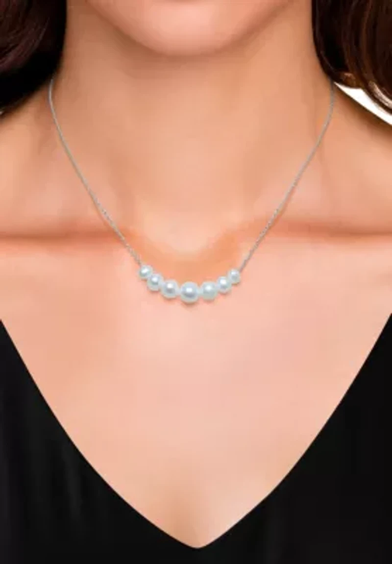 Sterling Silver Graduated Freshwater Pearl Necklace 4–7mm