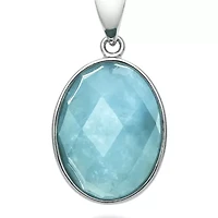 Sterling Silver Milky Aquamarine Pendant