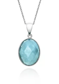 Sterling Silver Milky Aquamarine Pendant