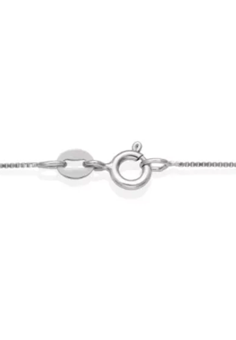 Lab Created STERLING SILVER  FWP & LC SAPPHIRE PENDANT