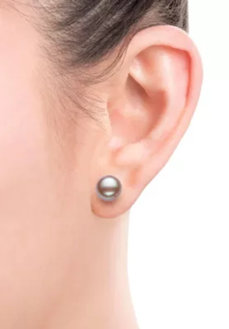 Sterling Silver Freshwater Pearl Stud Earring Set 3 Pairs 8–9mm