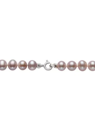 Sterling Silver Black Freshwater Pearl Necklace and Stud Earring Set 6mm