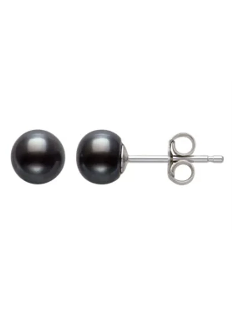 Sterling Silver Freshwater Pearl Necklace and Stud Earring Set 6mm