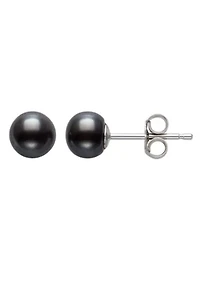 Sterling Silver Freshwater Pearl Necklace and Stud Earring Set 6mm
