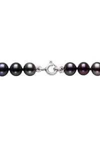 Sterling Silver Freshwater Pearl Necklace and Stud Earring Set 6mm