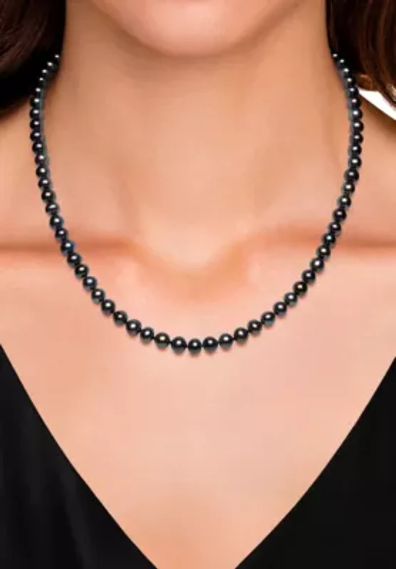Sterling Silver Freshwater Pearl Necklace and Stud Earring Set 6mm
