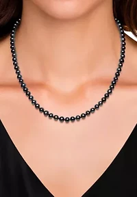Sterling Silver Freshwater Pearl Necklace and Stud Earring Set 6mm