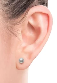 Sterling Silver Freshwater Pearl Stud Earring Set 3 Pairs