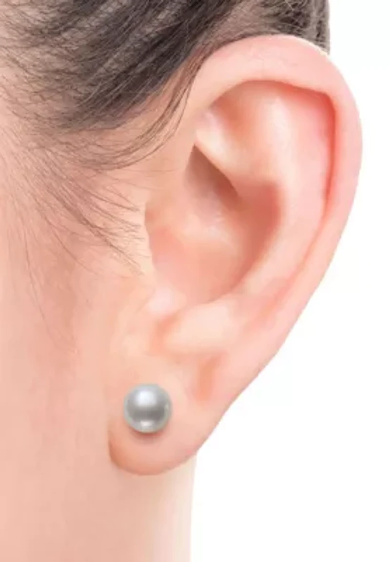 Sterling Silver Freshwater Pearl Stud Earring Set 3 Pairs