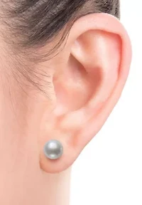 Sterling Silver Freshwater Pearl Stud Earring Set 3 Pairs