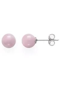 Lab Created STERLING SILVER 6MM JADE, ROSE QUARTZ AND ONYX STUD SET