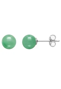 Lab Created STERLING SILVER 6MM JADE, ROSE QUARTZ AND ONYX STUD SET