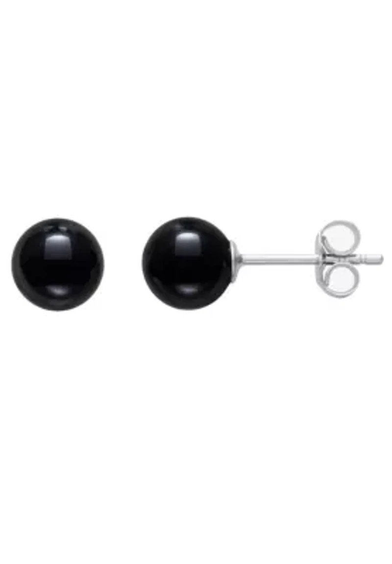 Lab Created STERLING SILVER 6MM JADE, ROSE QUARTZ AND ONYX STUD SET