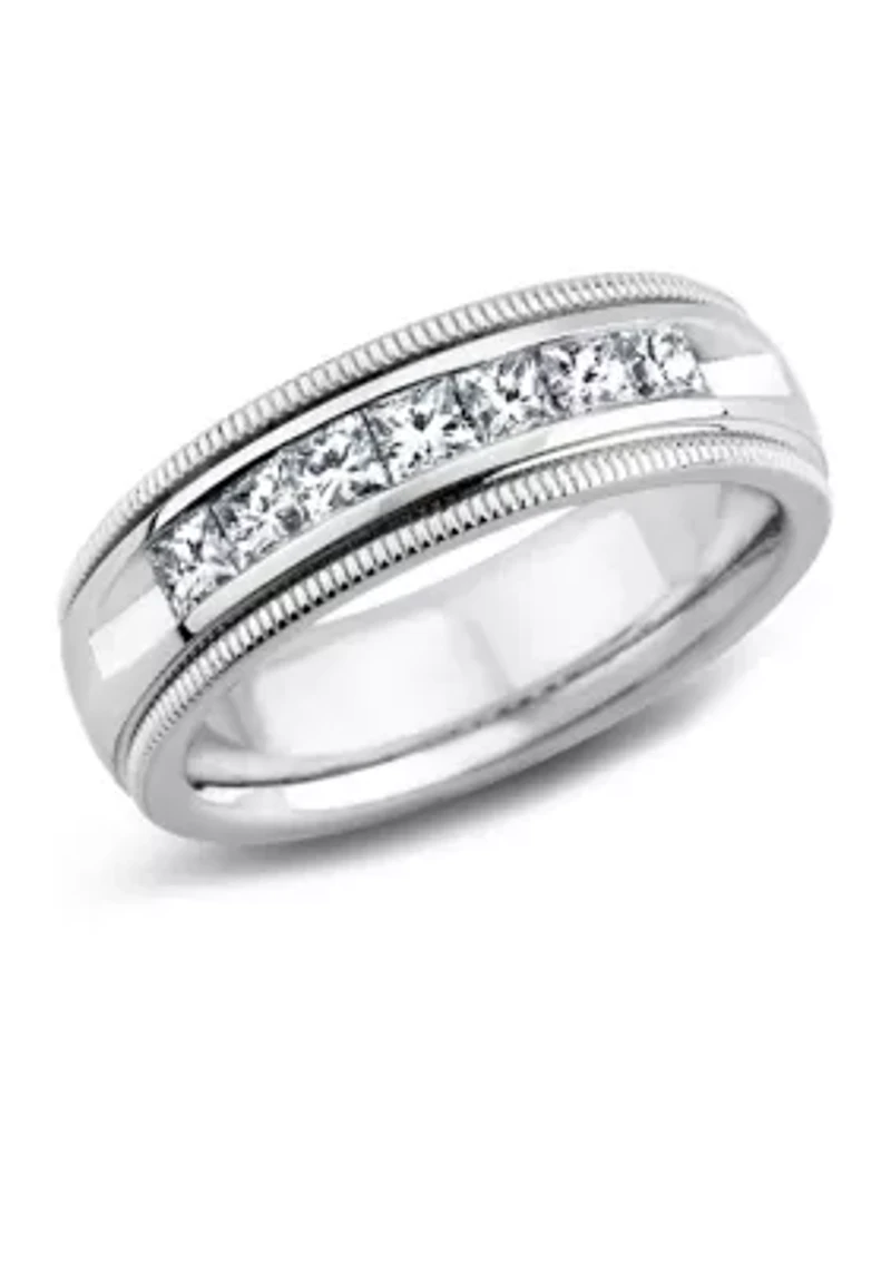 Men's 1.5 ct. t.w. Square-Cut Diamond Ring in 14K White Gold