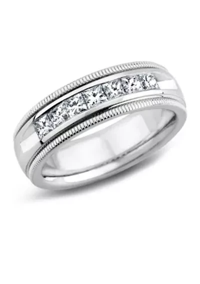 Men's 1.5 ct. t.w. Square-Cut Diamond Ring in 14K White Gold