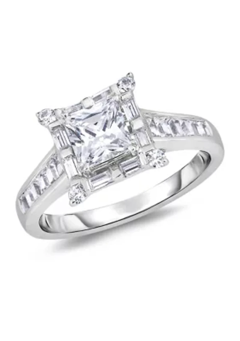 1.88 ct. t.w. Princess-Cut Diamond Frame Engagement Ring in 14K White Gold