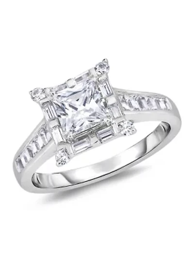 1.88 ct. t.w. Princess-Cut Diamond Frame Engagement Ring in 14K White Gold