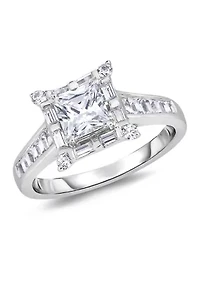 1.88 ct. t.w. Princess-Cut Diamond Frame Engagement Ring in 14K White Gold