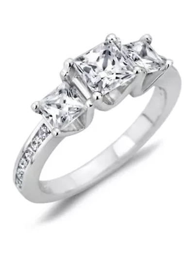 1.25 ct. t.w. Princess-Cut Diamond Three Stone Ring 14K White Gold
