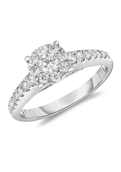 5/8 ct. t.w. Diamond Frame Engagement Ring 10K White Gold