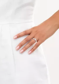 1/2 ct. t.w. Diamond Frame Twist Shank Engagement Ring 10K White Gold