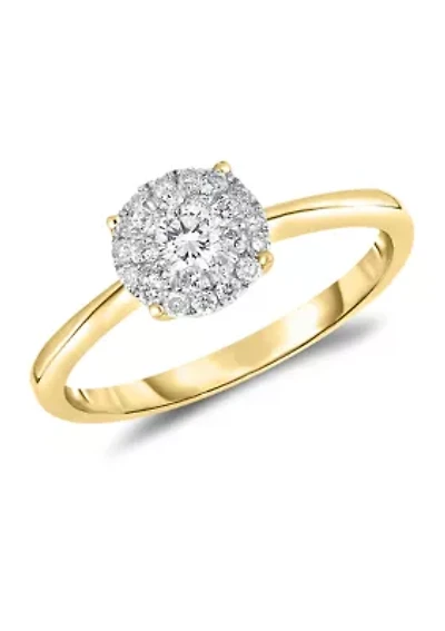 1/3 ct. t.w. Diamond Double Frame Engagement Ring 10K Gold