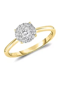 1/3 ct. t.w. Diamond Double Frame Engagement Ring 10K Gold