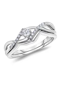 1/6 ct. t.w. Diamond Twist Bridal Set 10K White Gold