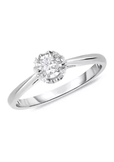 1/10 ct. t.w. Diamond Accent Solitaire Promise Ring in 10K White Gold