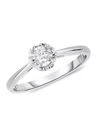1/10 ct. t.w. Diamond Accent Solitaire Promise Ring in 10K White Gold