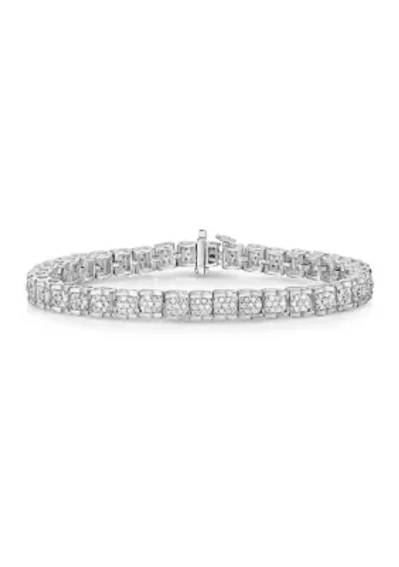 3 ct. t.w. Diamond Cluster Tennis Bracelet in Sterling Silver (H-I/I2-I3)
