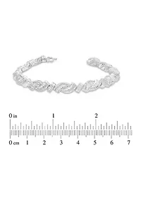 2 ct. t.w. Baguette and Round Diamond Bypass Bracelet in Sterling Silver