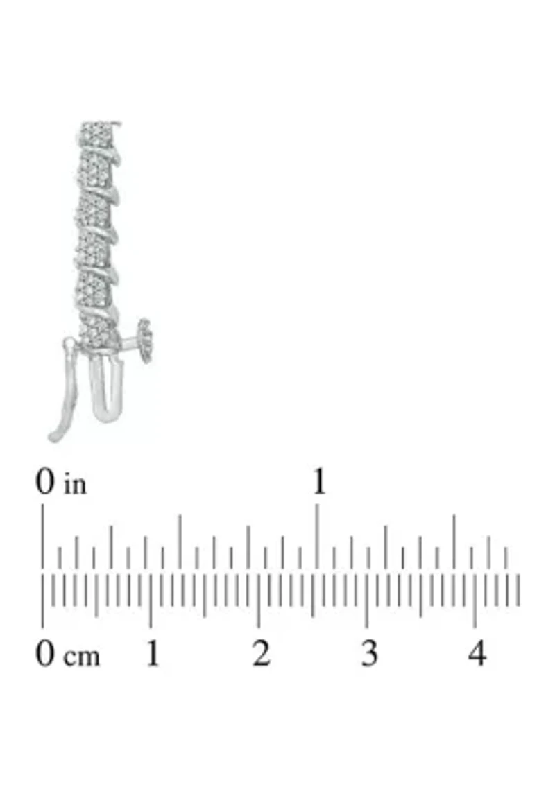 ct. t.w. Diamond "S" Tennis Bracelet in Sterling Silver