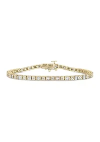 1/2 ct. t.w. Baguette and Round Diamond Tennis Bracelet in 10K Gold (I/I2)