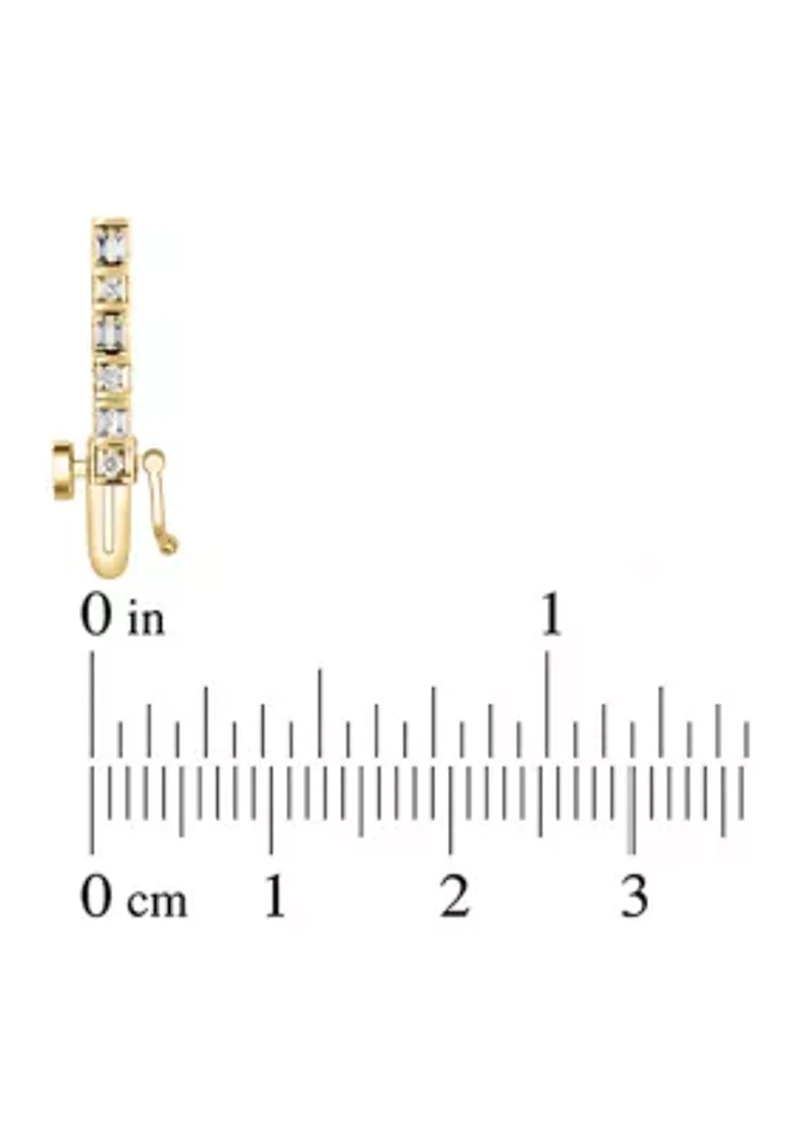 1/2 ct. t.w. Baguette and Round Diamond Tennis Bracelet in 10K Gold (I/I2)