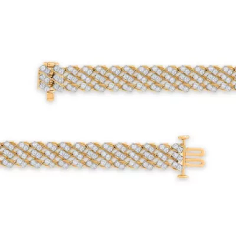 Lab Created Sterling Silver 3 Cttw Lab-Grown GH/SI2 Diamond Bracelet