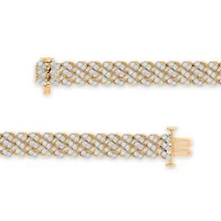 Lab Created Sterling Silver 3 Cttw Lab-Grown GH/SI2 Diamond Bracelet