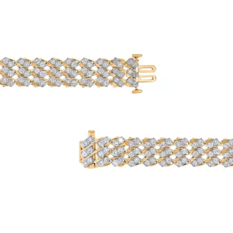 Lab Created Sterling Silver 5 Cttw Lab-Grown GH/SI2 Diamond Bracelet