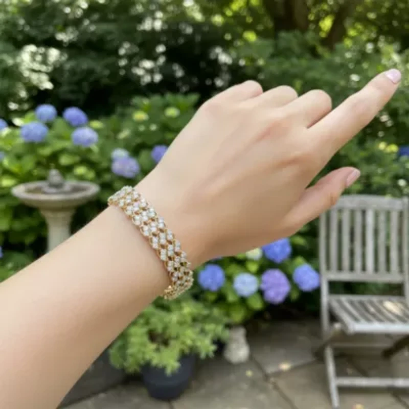 Lab Created Sterling Silver 5 Cttw Lab-Grown GH/SI2 Diamond Bracelet