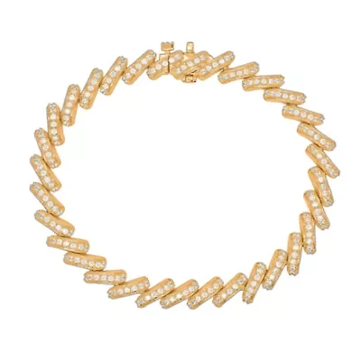 Lab Created Sterling Silver 2 Cttw Lab-Grown GH/SI2 Diamond Bracelet