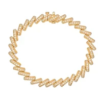 Lab Created Sterling Silver 2 Cttw Lab-Grown GH/SI2 Diamond Bracelet